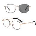 Cheap Stock Rectangle square Gold Metal Glasses Frame for Men Photochromic Anti Blue Light UV400 Glasses