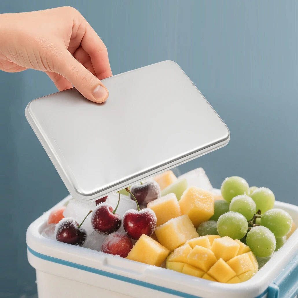 Heavy-Duty 304 Stainless Steel Ice Pack for Lunch Bags - Non-Toxic Ice Bricks with Long Time Cooling Retention