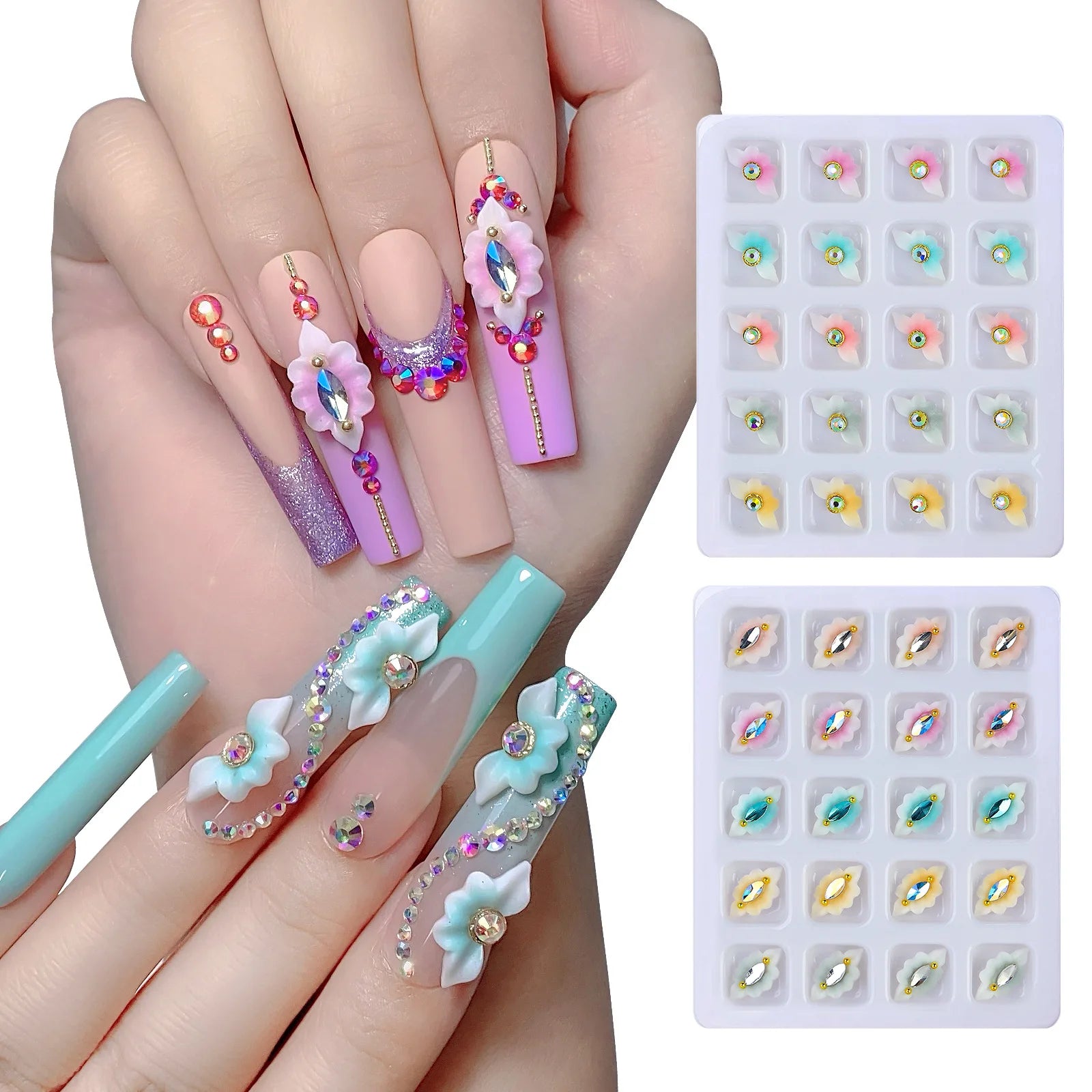 Nail Supplies Small Fresh Style 3D Carving Flower Nail Decor Resin Petal DIY Nail Art Accessories