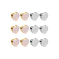12 Pcs 14K Real Gold Plated Clear Comfort Design Silicone Flat Earring Backs Heart Shape Studsfor Earring DIY Jewelry Making