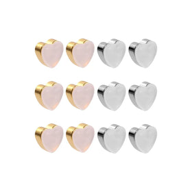 12 Pcs 14K Real Gold Plated Clear Comfort Design Silicone Flat Earring Backs Heart Shape Studsfor Earring DIY Jewelry Making