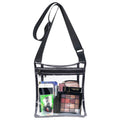 Wholesale Portable Black & Transparent Zipper Bag for Women Small Travel Outdoor Concert Sports Beach & Stadium Events Clear Bag