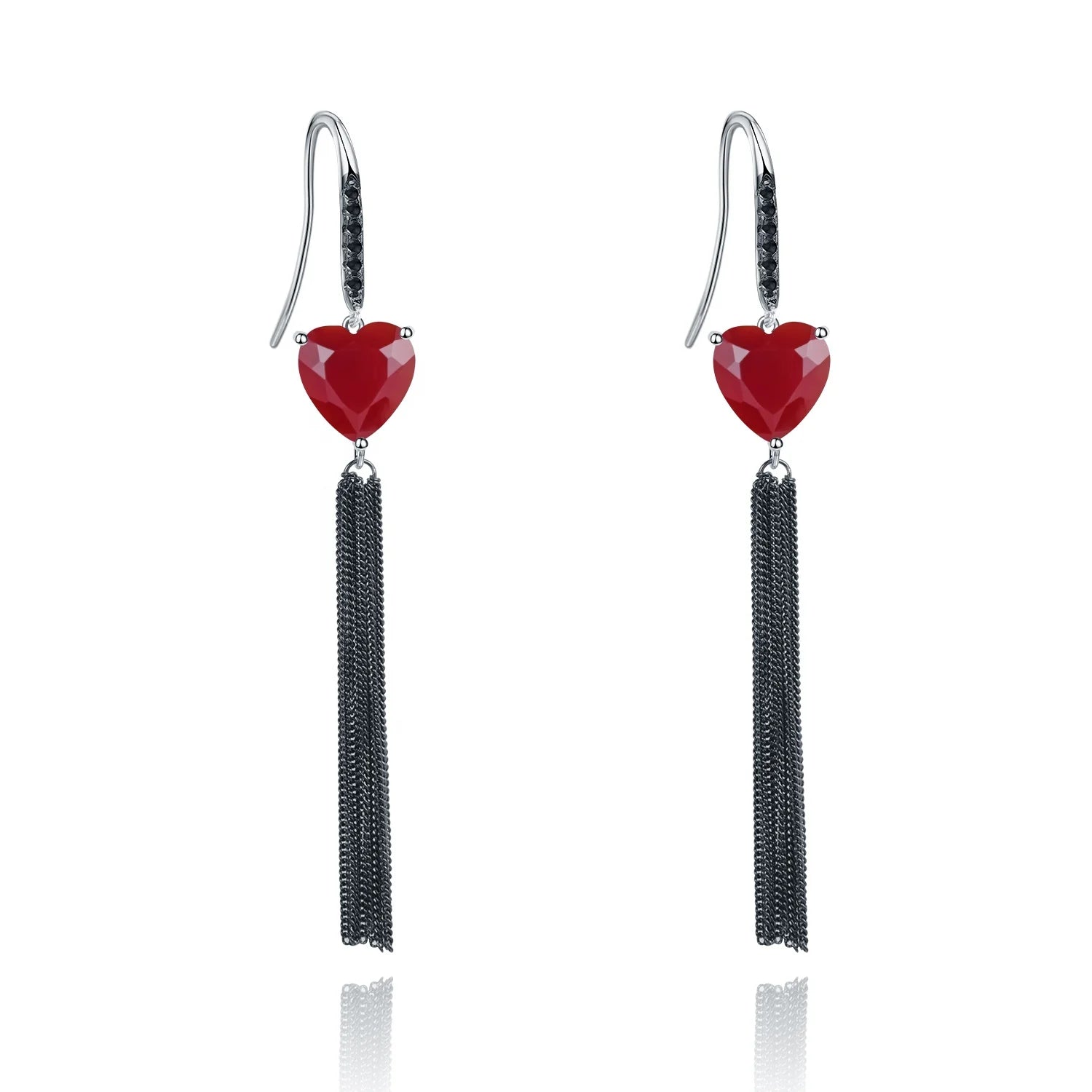Wholesale Women Jewelry Sterling Silver 925 Earring Hooks Natural Stone Tassel Earrings Set
