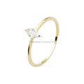 Wholesale Fashion 9k Real Gold Finger Ring Elegance Au375 Single Stone 9k Gold Ring Women Jewelry With Zircon