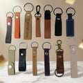 Custom Leather Keychain with Logo Personalized PU Genuine Leather Key Ring Manufacturer