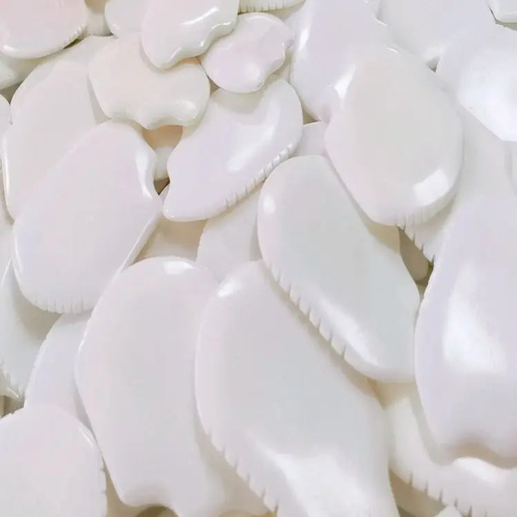 HY Private Label Custom Pink White Jade Massage Tool Natural Jade Stone Massager Facial Custom Shape Gua Sha Board