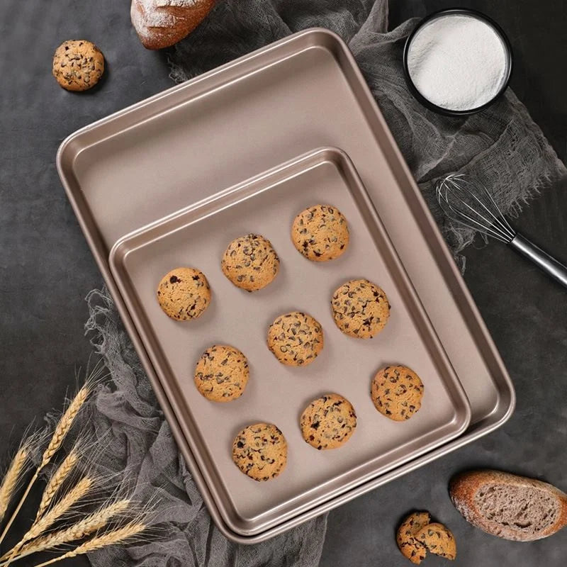 Non Stick Rectangular Baking Pan Carbon Steel Cookie Sheet Bakeware Baking Sheets for Oven Baking