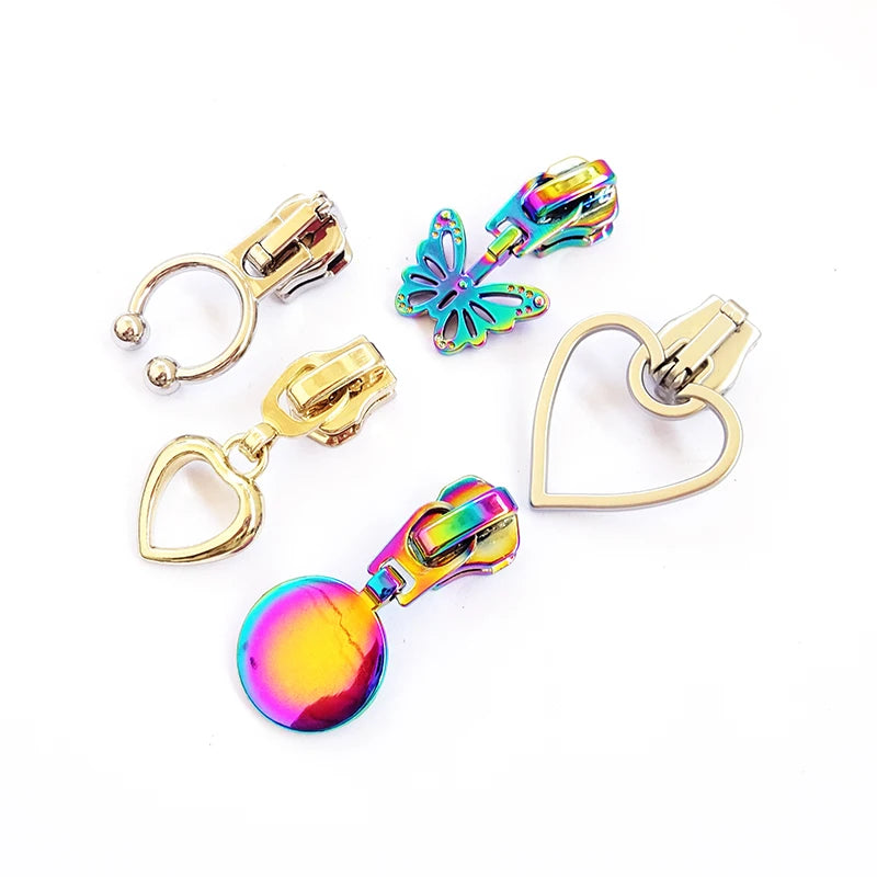 Customized Metal Rainbow Color Purse Zipper Slider Puller