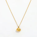 Joolim  18K Gold Plated Jewelry Flat Water Drop Pendant Dainty Chain Necklace Stainless Steel Jewelry