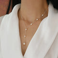 S925 Silver Chain with Freshwater Pearl Design High-end Light Luxury Collarbone Personality Ins Style Female Stackable Necklace