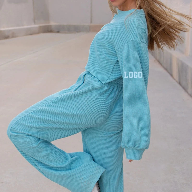 L800814 Custom 2026 Women Clothing Full Length Female Pants Fashion High Waist Straight Trousers Loose Women Jogger Pants