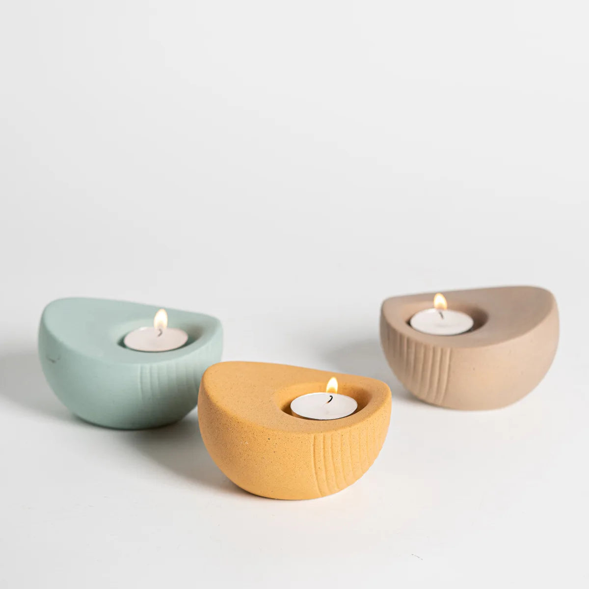 European Ins Style Macaron-Colored Christmas Candles Small Ceramic Candlestick Holders Romantic Fresh Photography Props