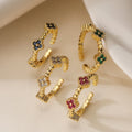 Fashion Gold Plated Brass Adjustable Ladies CZ Rings