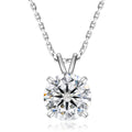 1 Carat 2 Carat IGI Certified LAB-GROWN Diamond Charm Round Cut 4 Prong Diamond 18K Solid Gold Chain Pendant Necklace for Women