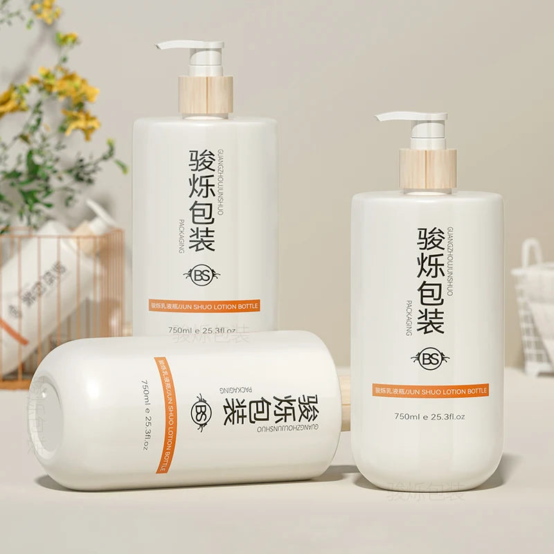 Factory Packaging 750ml Customization Round Bottom Shampoo Bottle