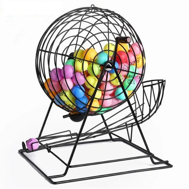 Metal Oversized Bingo Machine 600 Balls Bingo Manual 18 Inch Metal Lottery Machine Bingo Dabbers Board Games