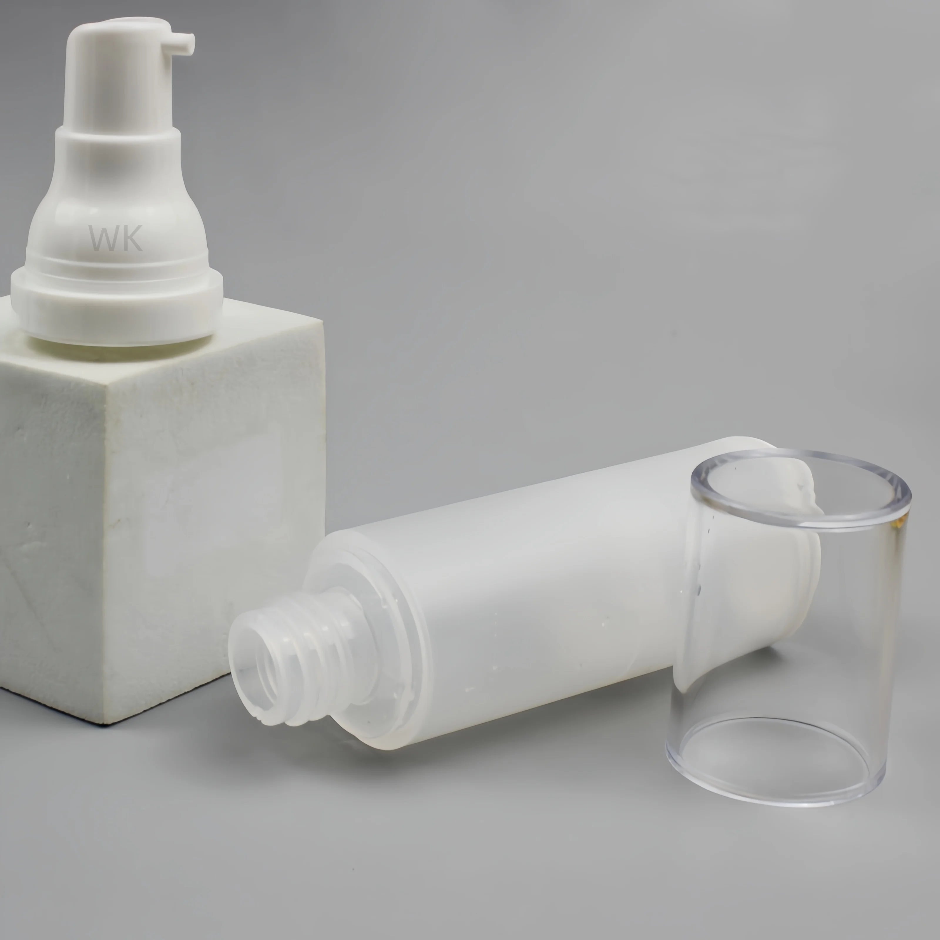 Empty Frosted Clear Airless Cosmetic Lotion Pump Bottles Refillable Travel Makeup Cream Foundation Container  for Liquid