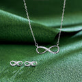 Fashion 8 Shape Cubic Zirconia Diamond Necklace and Earrings Daily Wear S925 Sterling Silver Jewelry Set for Women Girls Gifts