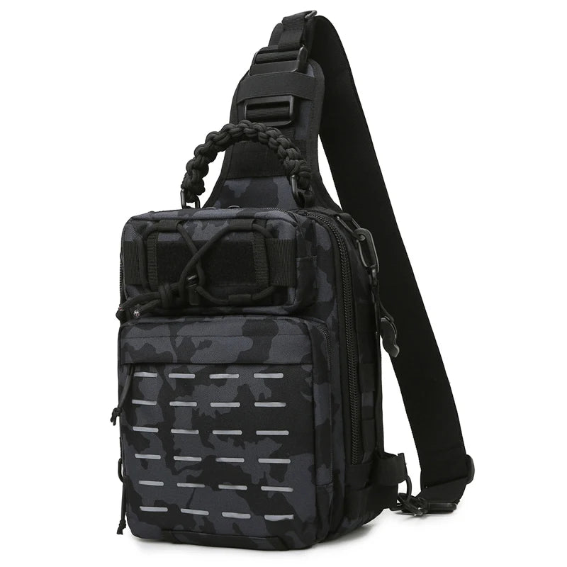 Water-Resistant Fishing Backpack with Removable Shoulder Strap Outdoor Shoulder Backpack Tackle Bag