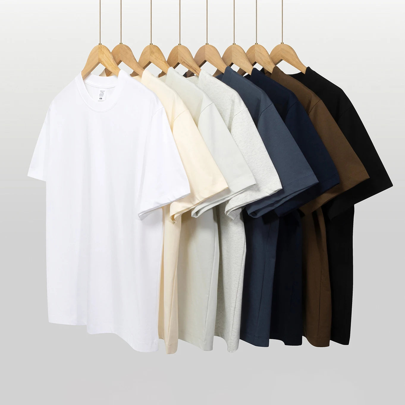 Wholesale 240GSM Men's T-Shirt 75% Cotton 25% Sorona Custom Logo Fashion Loose Plain Clothes Solid Pattern