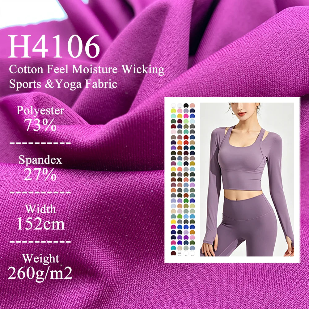 Wholesale Breathable Active Wear Fabric 73% Polyester 27% Spandex - 4 Way Stretch Quick Dry Moisture Wicking Skin-Friendly