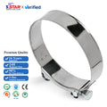 Heavy Duty Stainless Steel Single Bolt Automotive Tube Clamp with Adjustable Band for Connection Applications