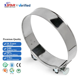 Heavy Duty Stainless Steel Single Bolt Automotive Tube Clamp with Adjustable Band for Connection Applications