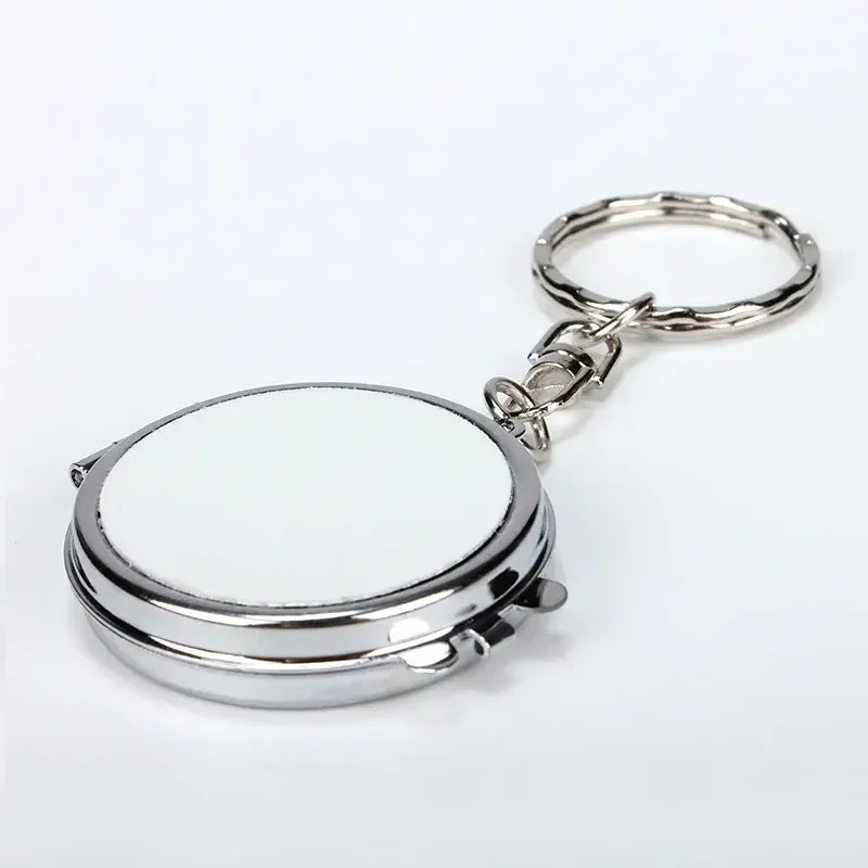 Courage Wholesale Custom Design Round Shape Double Sided Table Metal Mirror Makeup Compact Keychain Mirror for Sublimation