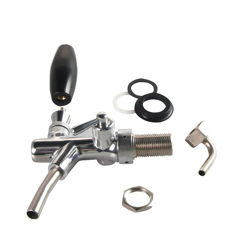 Adjustable Flow Control Chrome Draft Beer Faucet G5/8 Shank Home Brew Beer Keg Golden Tap