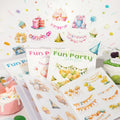20 Sheets Per Pack of Ambient Scenery Sticker Book Joyful Party Series 4 Kinds of Choice Dual Material Stickers