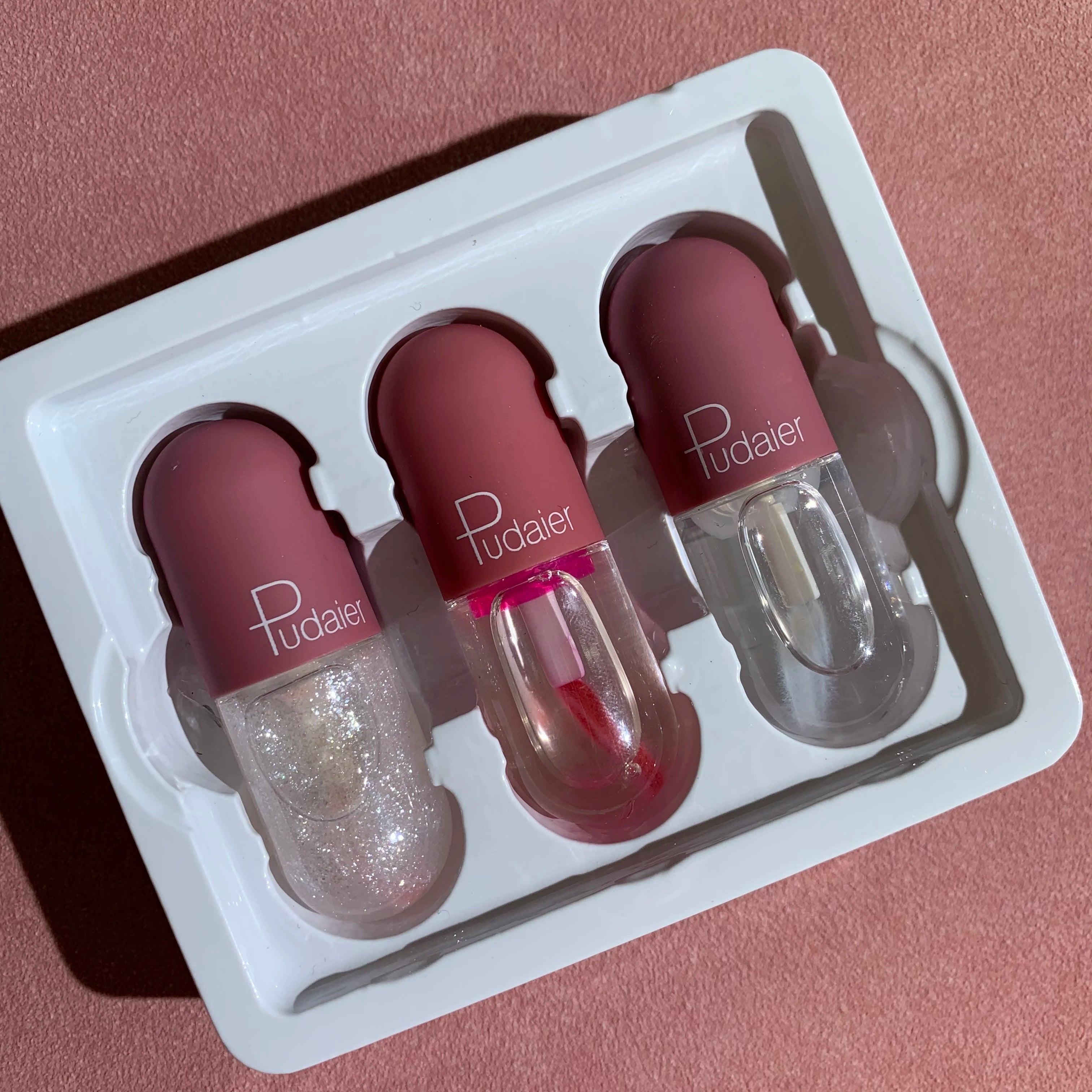 Pudaier Moisturizing Color Changing Mini Lip Gloss Wholesale Glitter Mini Lipgloss Vendor Private Label Clear Lipgloss