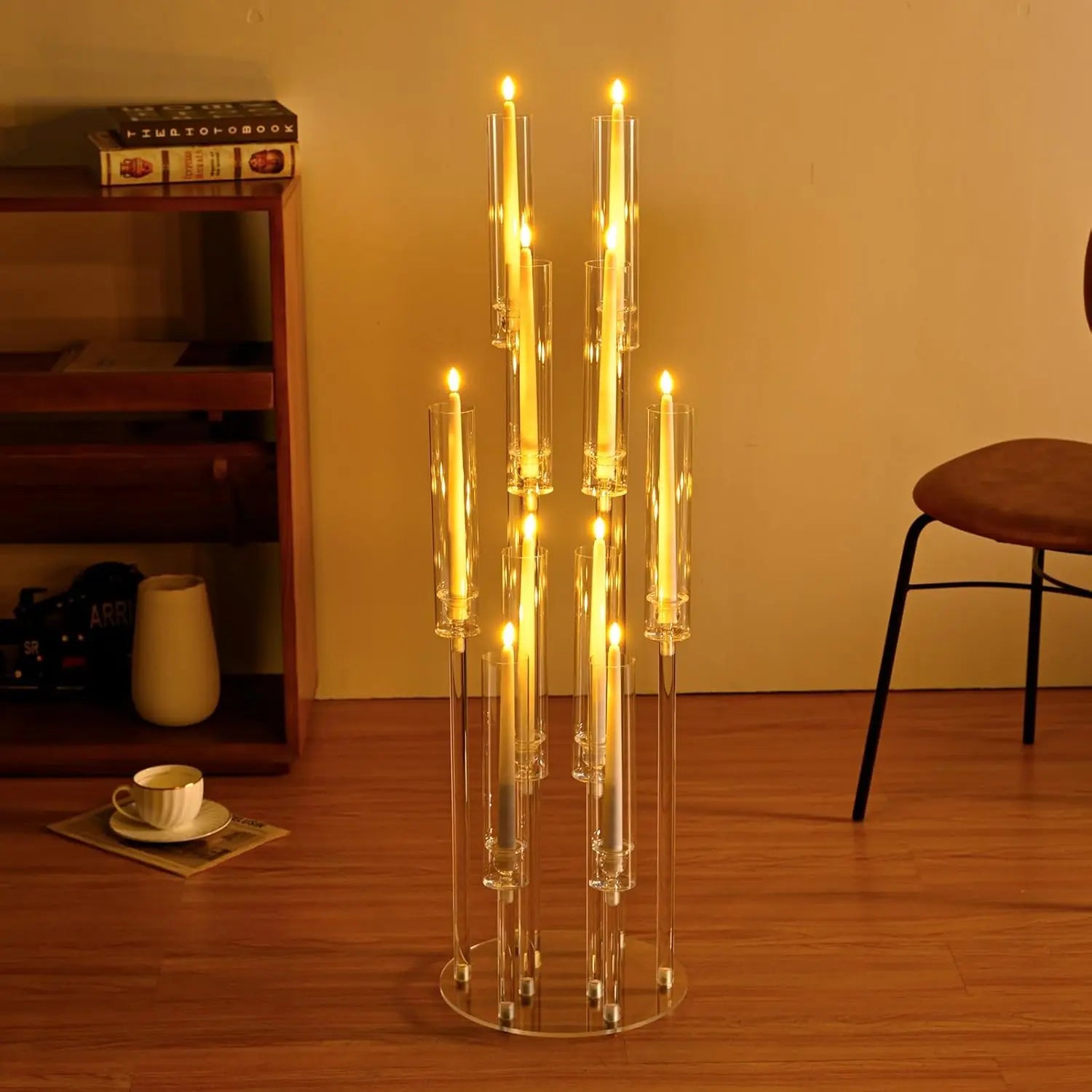 Wholesale Wedding Table Decorations Romantic Transparent Acrylic Candle Holders for Wedding Party Table Decorations