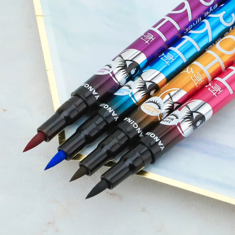 Custom Colored Liquid Eyeliner Eyelash Private Label Colors Black Brown Blue Purple Eyeliner