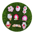 Bulk 100Pcs/Lot Kawaii Cartoon Rabbit Decoration Ice Cream Strawberry Lollipop Peach Flowers Flatback Resin Cabochons DIY Crafts
