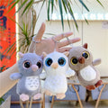 Big Eyes White Owl Peluches Keychain Stuffed Animals Toys Key Chains Cute Mini Owl Plushie Doll Gift Key Ring Plush Owl Keychain