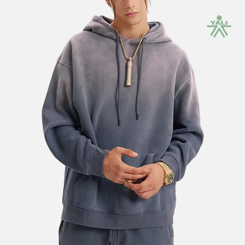 Custom Logo 400gsm Heavyweight Pullover Hoodie 100% Cotton Luxury Blank Oversized Streetwear Sweatshirt