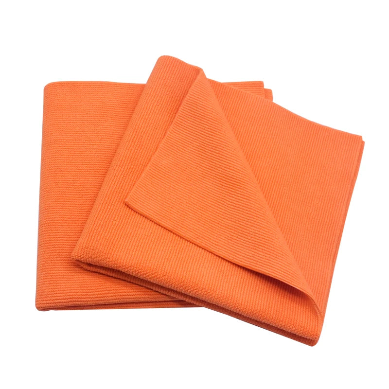 80/20 Blend Orange Blue Edgeless 400GSM Knitted Eco-Friendly Polyester Microfiber Pearl Square Car Polishing & Wash Towel