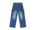 2025 Designer Latest Style Baggy Cargo Jeans Wholesale Big Pocket Jeans Men Light Washed Cargos Jean