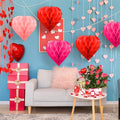 6 Pcs 12 Inches Paper Heart Honeycomb Ball Valentine'S Day Party Decoration Set  for Wedding and New Year Decorations