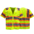ANSI Class 3 High Visibility Safety Vest Polyester Knitting Fabric Worker Vest Safety Jacket Hi-vis Short Sleeve Safety Vest