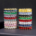 C7534 Abiding Wholesale Marquise Cut 2.5x5MM 925 Sterling Silver Cubic Zirconia Colored Gemstone Wedding Eternity Bands Rings