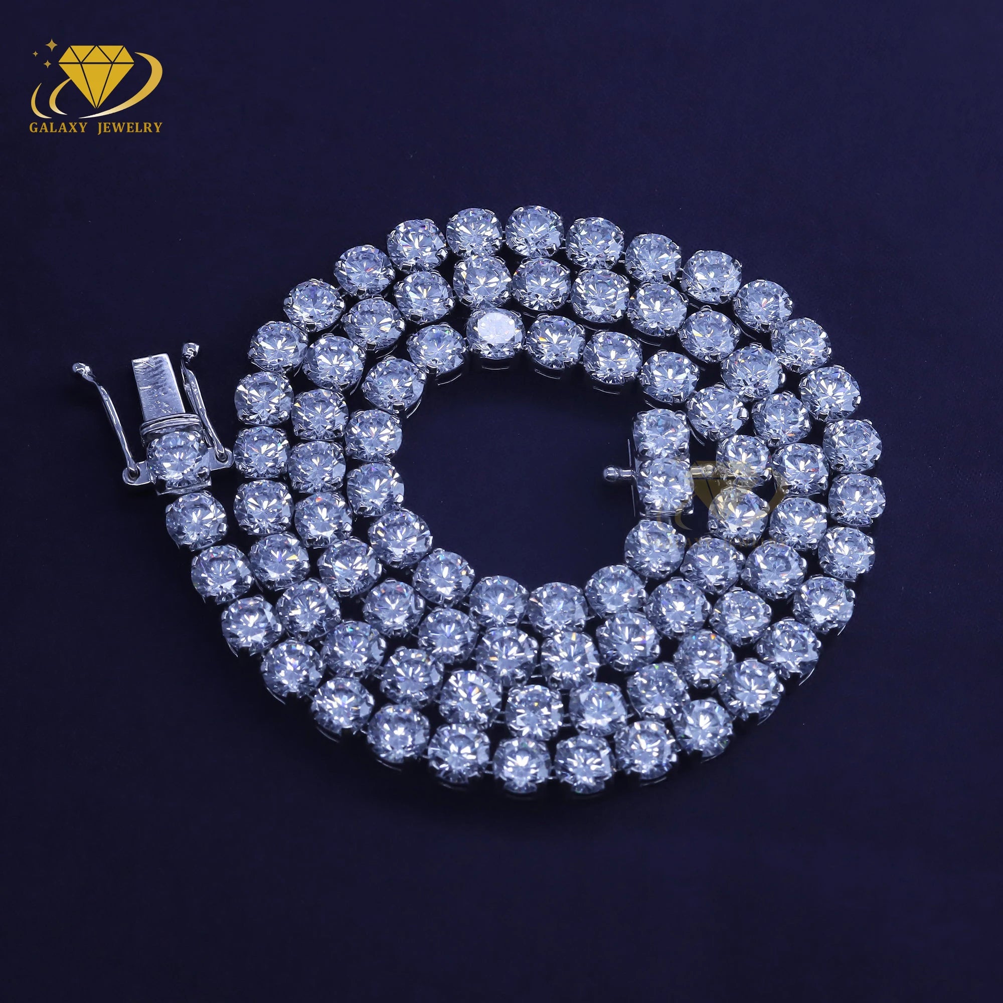 Fine Jewelry VVS Moissanite Iced Bling Bling Hip Hop Style Gold Plated 925 Sterling Silver Men Women Tennis Chain Necklace GRA
