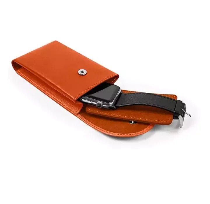 Custom Luxury Watch Packing PU Leather Bag with Insert Card Custom Logo Printing Faux Leather Jewelry Packaging Pouch