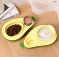 Multifunctional Anti-Choking Cat Pet Bowl Feeder Automatic PP Plastic Food and Water Bowl with Avocado Design for Animals