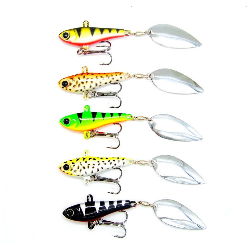 WEIHE 20g 5Colors Artificial Hard Lure Metal VIB Fishing Bait Sinking Lures With Spoon
