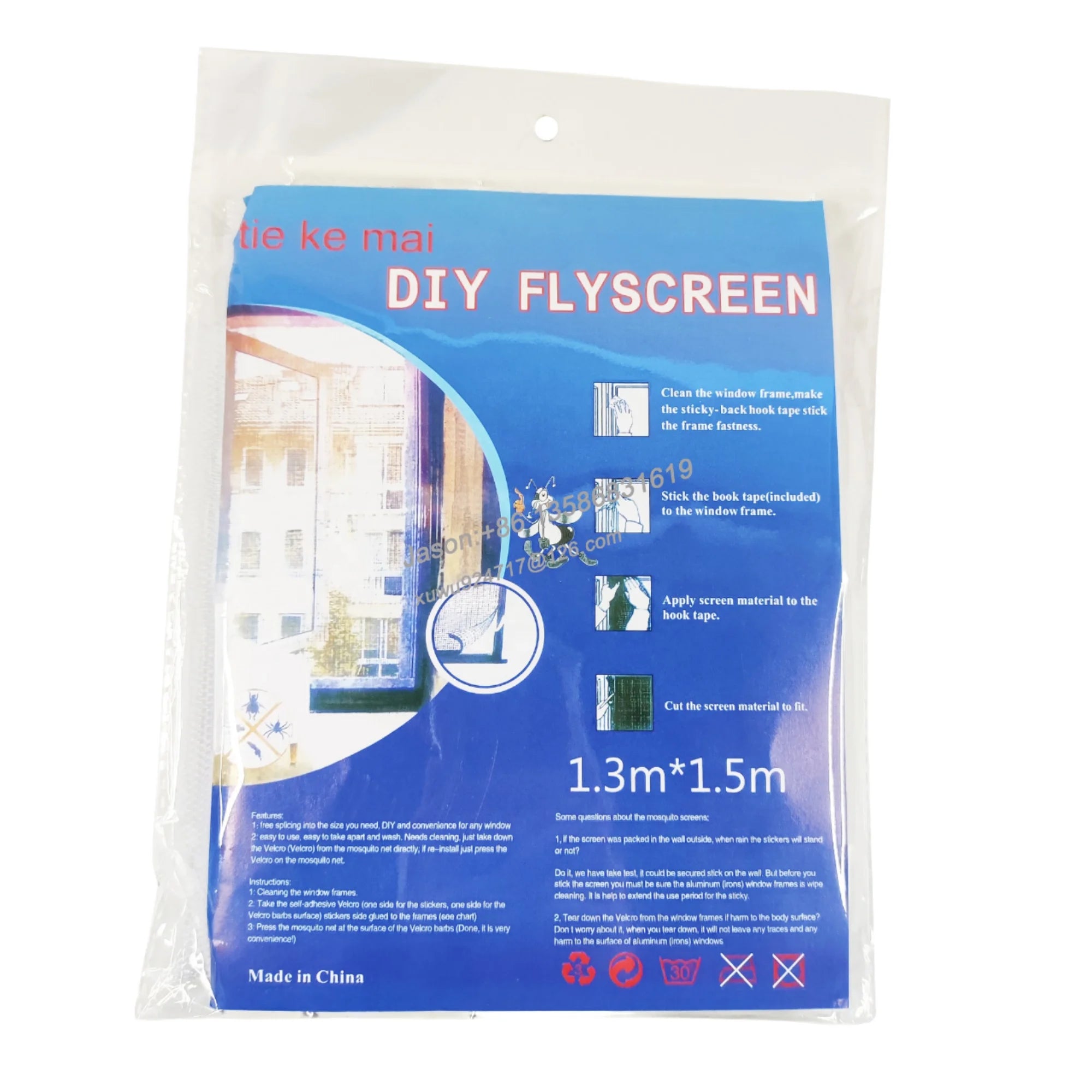 Modern DIY Self-Adhesive Anti-Mosquito Screen Polyester Invisible Window Screen for Door Window Simple Summer Insect Screen Mesh