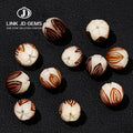 LINK JD GEMS CNAS Certified Hand-carved DIY Hand String Irregular Shape Natural Jade Bodhi Lotus Beads 12mm 14mm for Jewelry