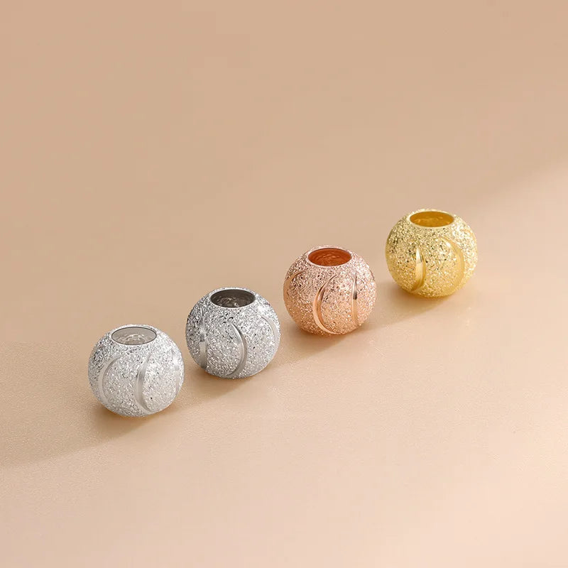 Gold/Rose Gold/Silver 6mm/8mm Diameter 925 Sterling Silver Jewelry Finding Beads 925 Charms Beads for Jewelry Making