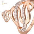 FJ Fallon Fashion Jewelry Fashion Rings Plated in Rose Gold Two Tone Brass Based