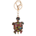 High Quality Small Metal Turtle Keychain Colorful Custom Diamond Inlaid Pendant for Small Bags Cartoon Style